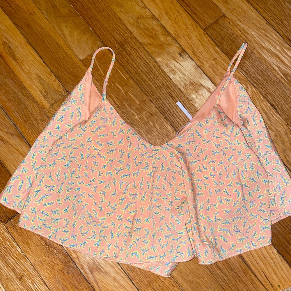 Peach crop tank top